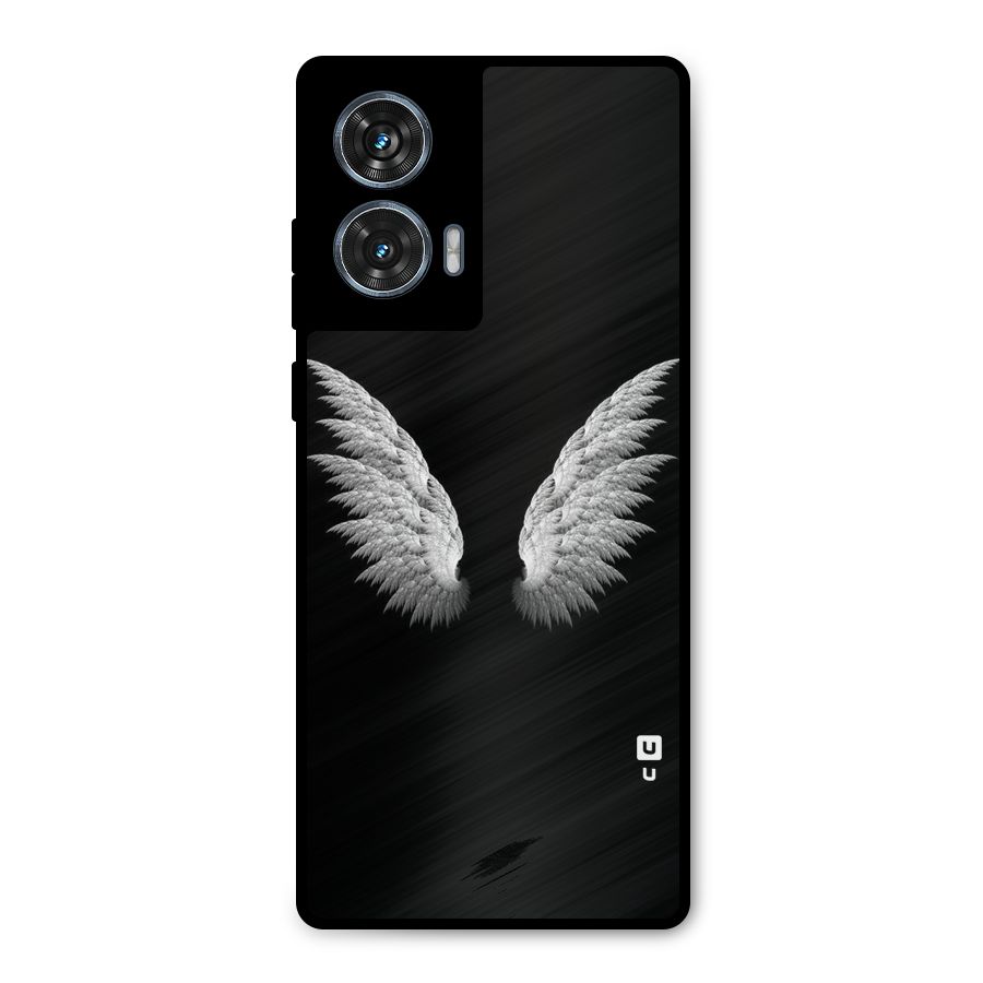 White Wings Metal Back Case for Motorola Edge 50 Fusion