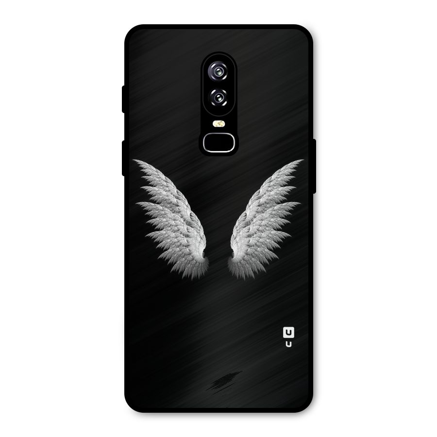 White Wings Metal Back Case for OnePlus 6