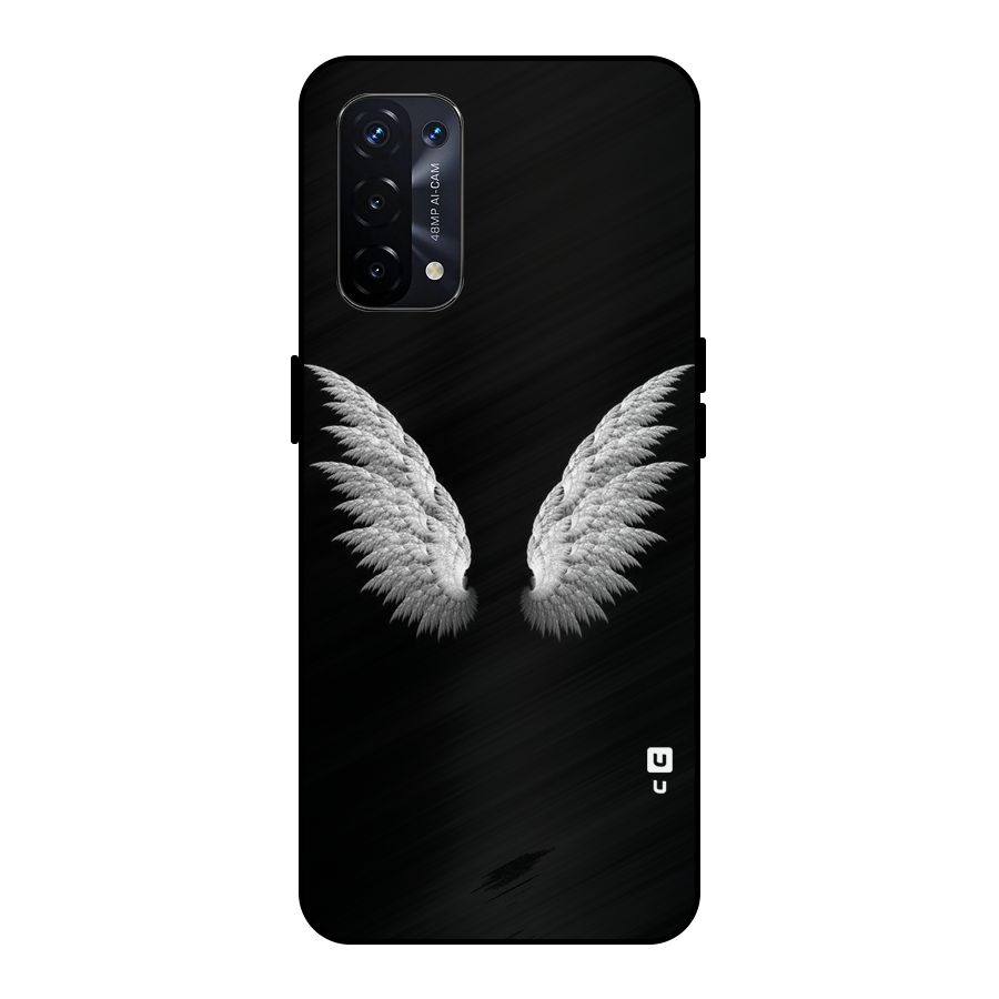 White Wings Metal Back Case for Oppo A74 5G
