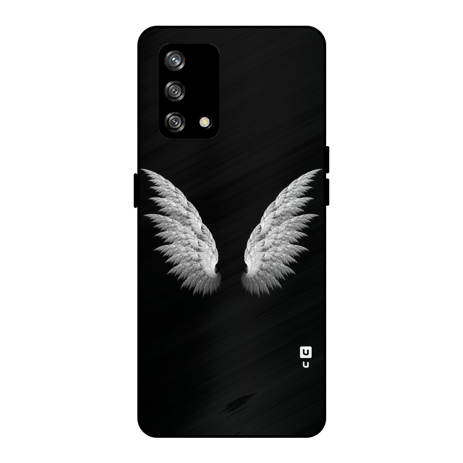 White Wings Metal Back Case for Oppo F19