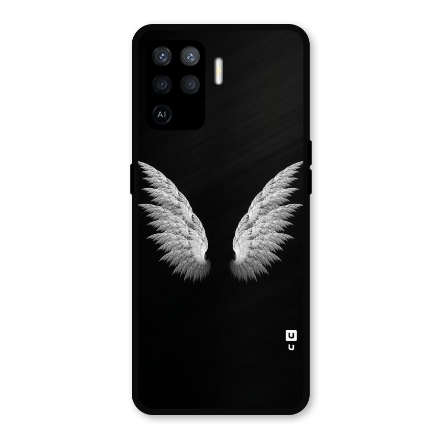 White Wings Metal Back Case for Oppo F19 Pro