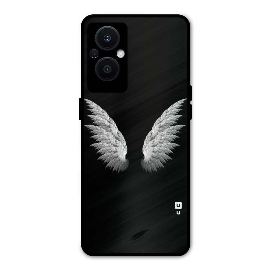 White Wings Metal Back Case for Oppo F21 Pro 5G