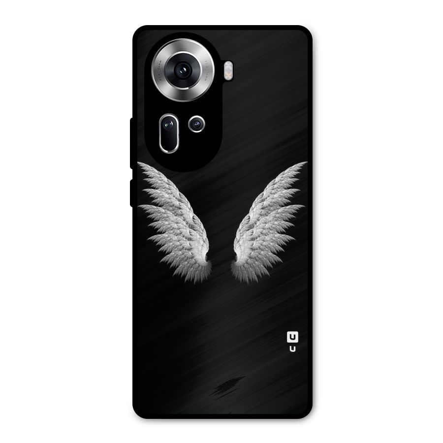 White Wings Metal Back Case for Oppo Reno11 5G