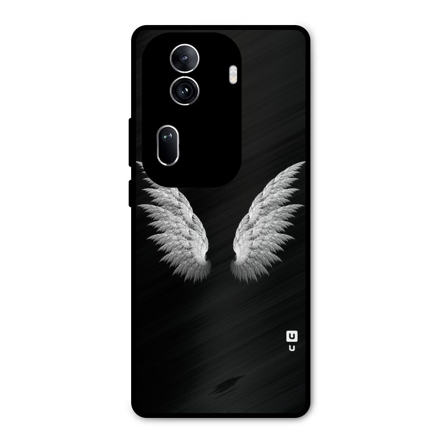 White Wings Metal Back Case for Oppo Reno11 Pro 5G