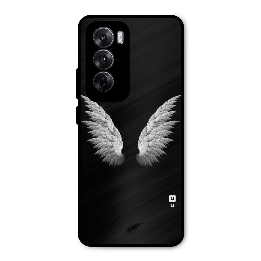 White Wings Metal Back Case for Oppo Reno12
