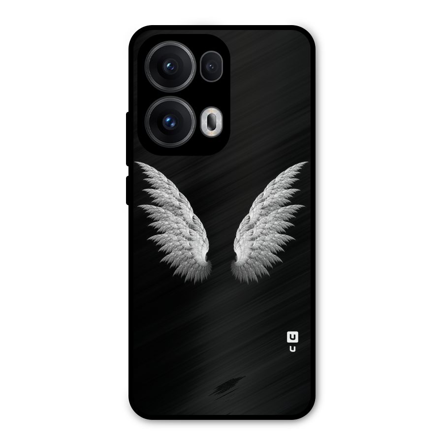 White Wings Metal Back Case for Oppo Reno13 Pro