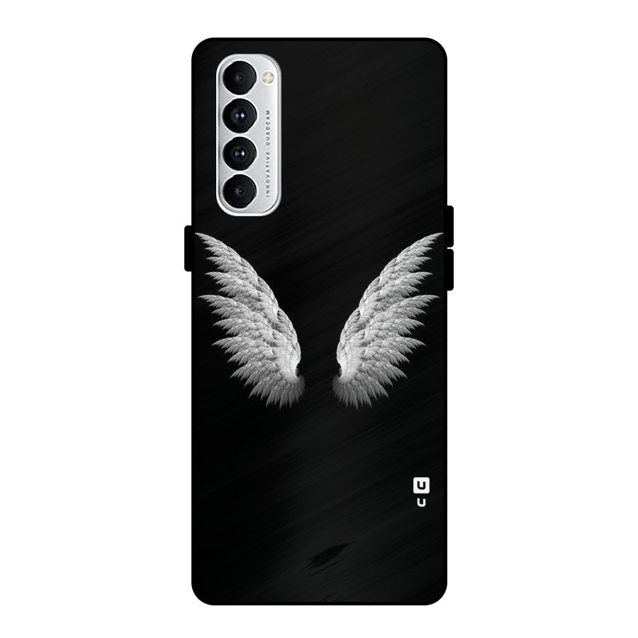 White Wings Metal Back Case for Oppo Reno4 Pro