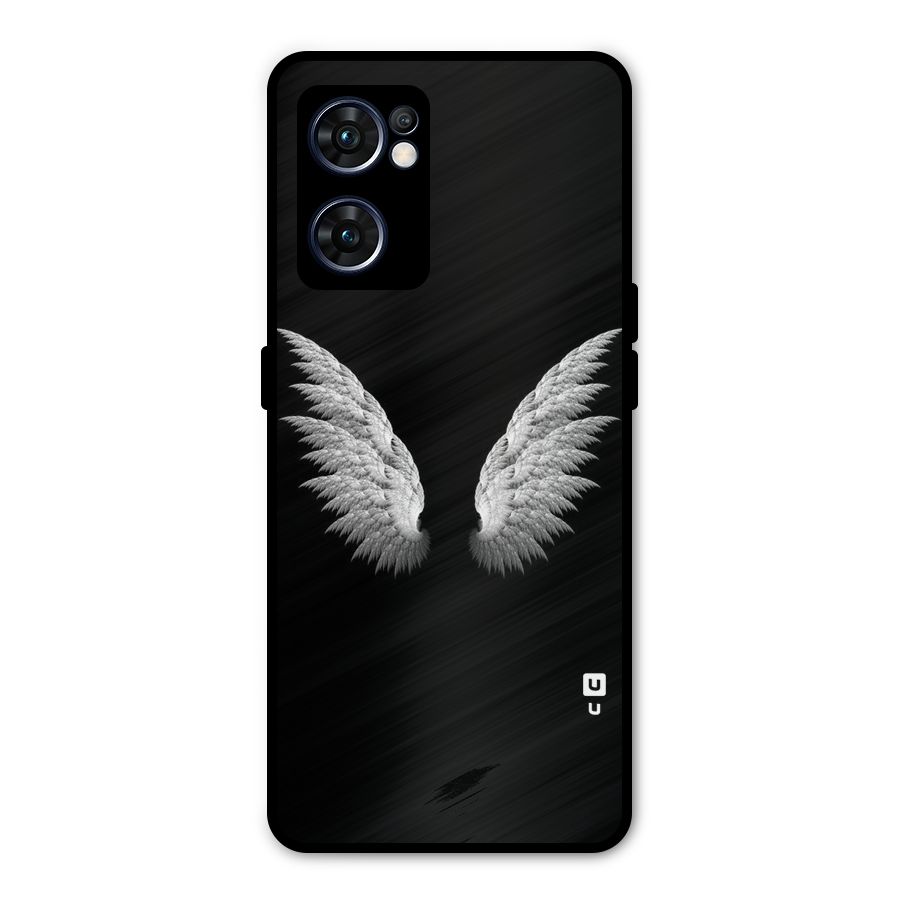 White Wings Metal Back Case for Oppo Reno7 5G