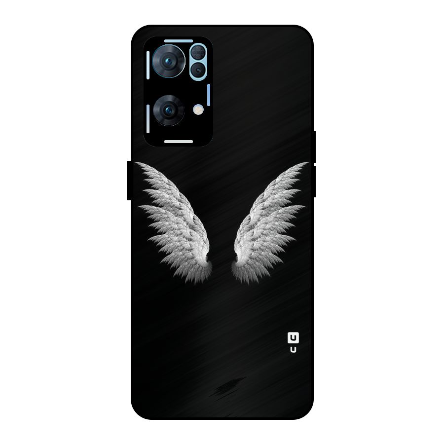 White Wings Metal Back Case for Oppo Reno7 Pro 5G