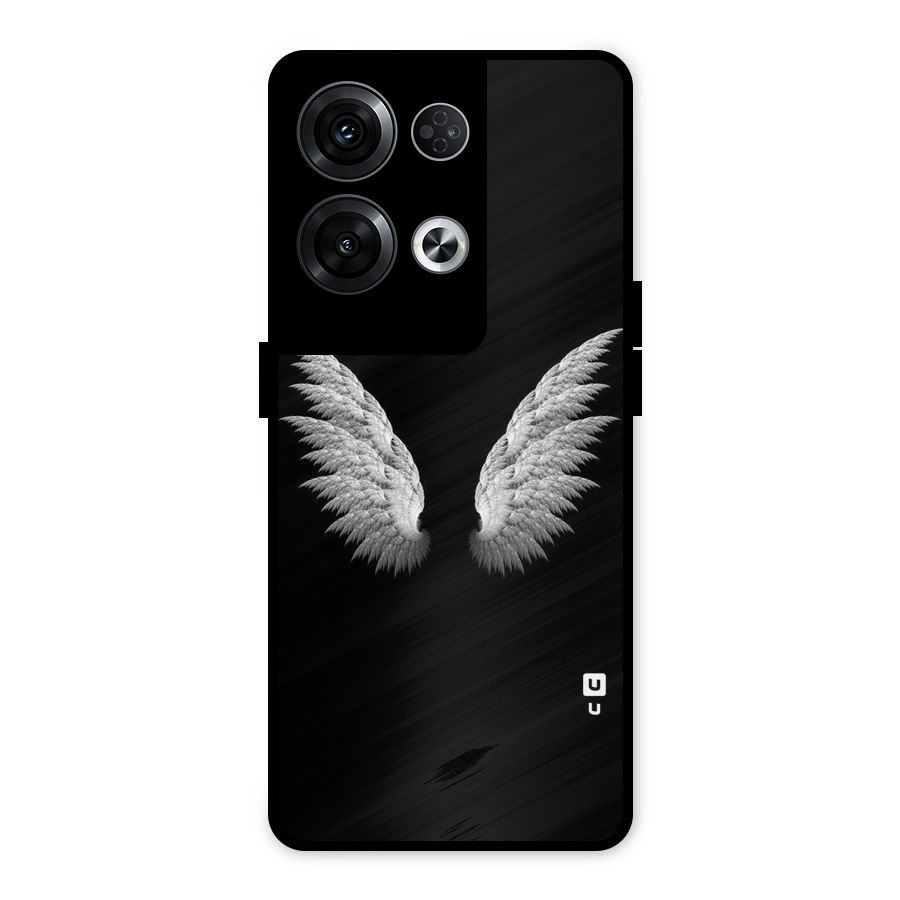 White Wings Metal Back Case for Oppo Reno8 Pro 5G