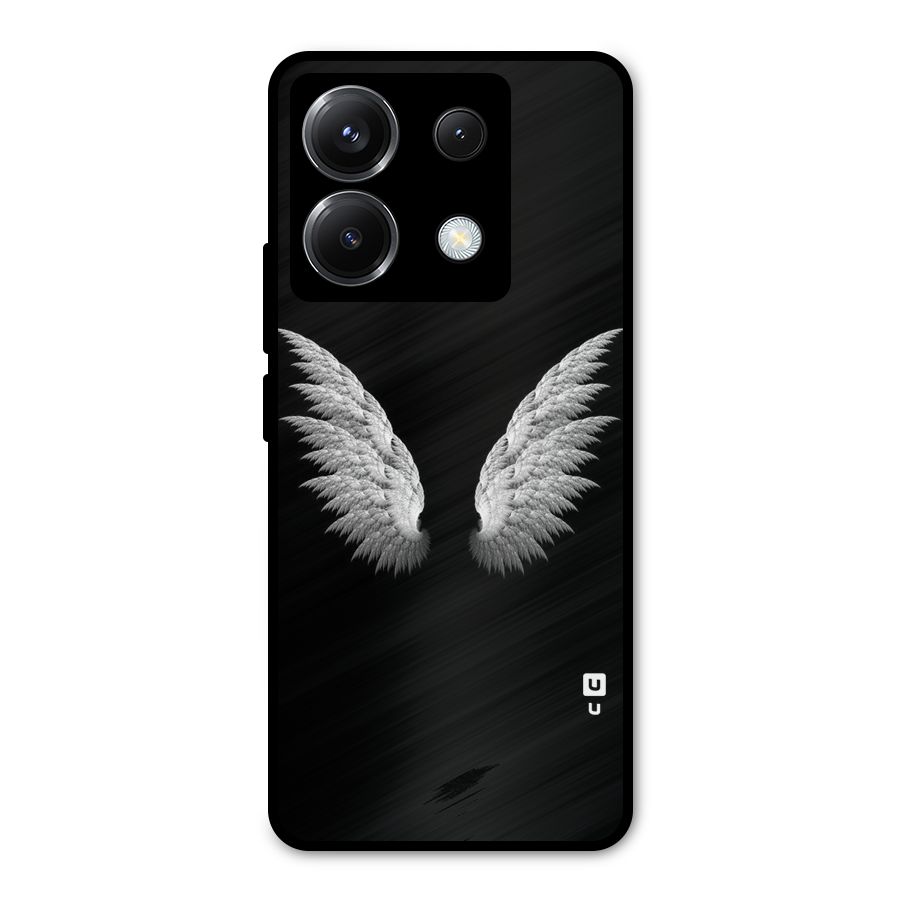 White Wings Metal Back Case for Poco X6