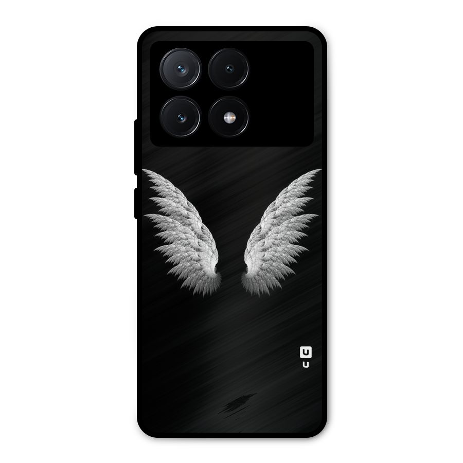 White Wings Metal Back Case for Poco X6 Pro