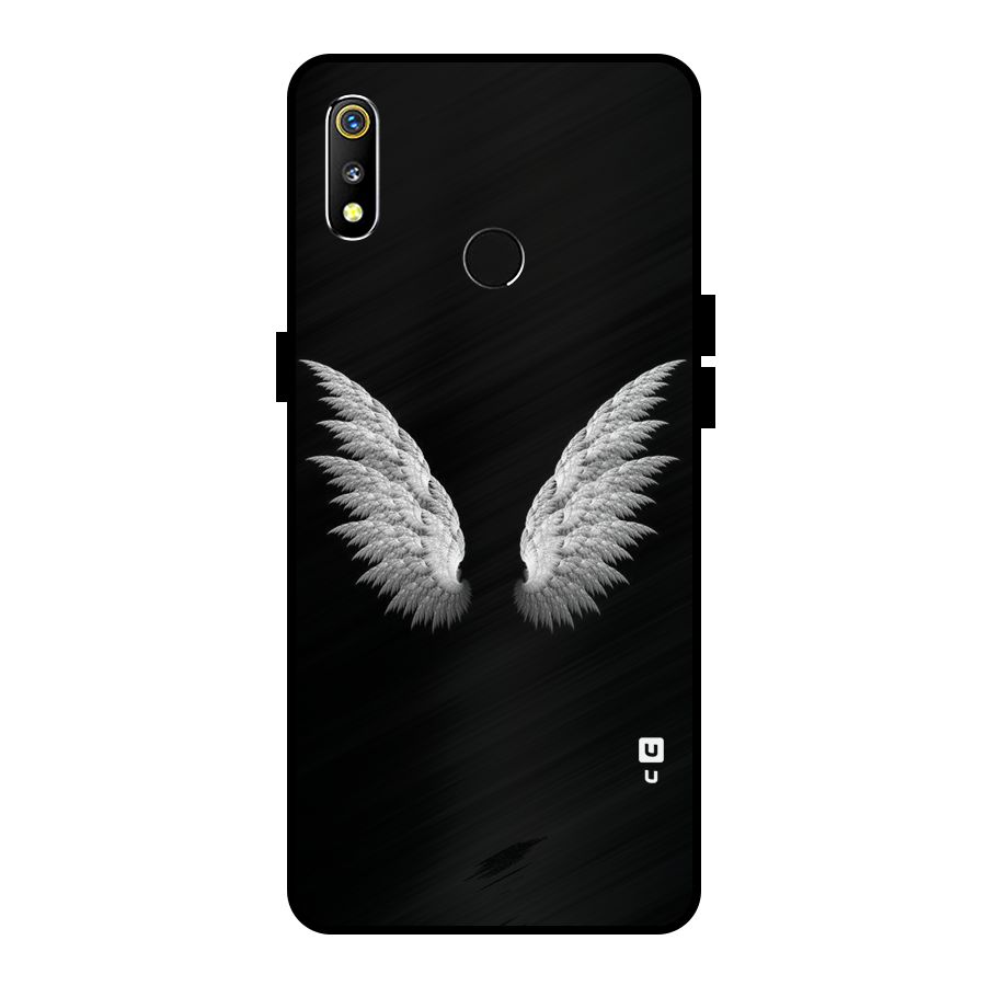 White Wings Metal Back Case for Realme 3