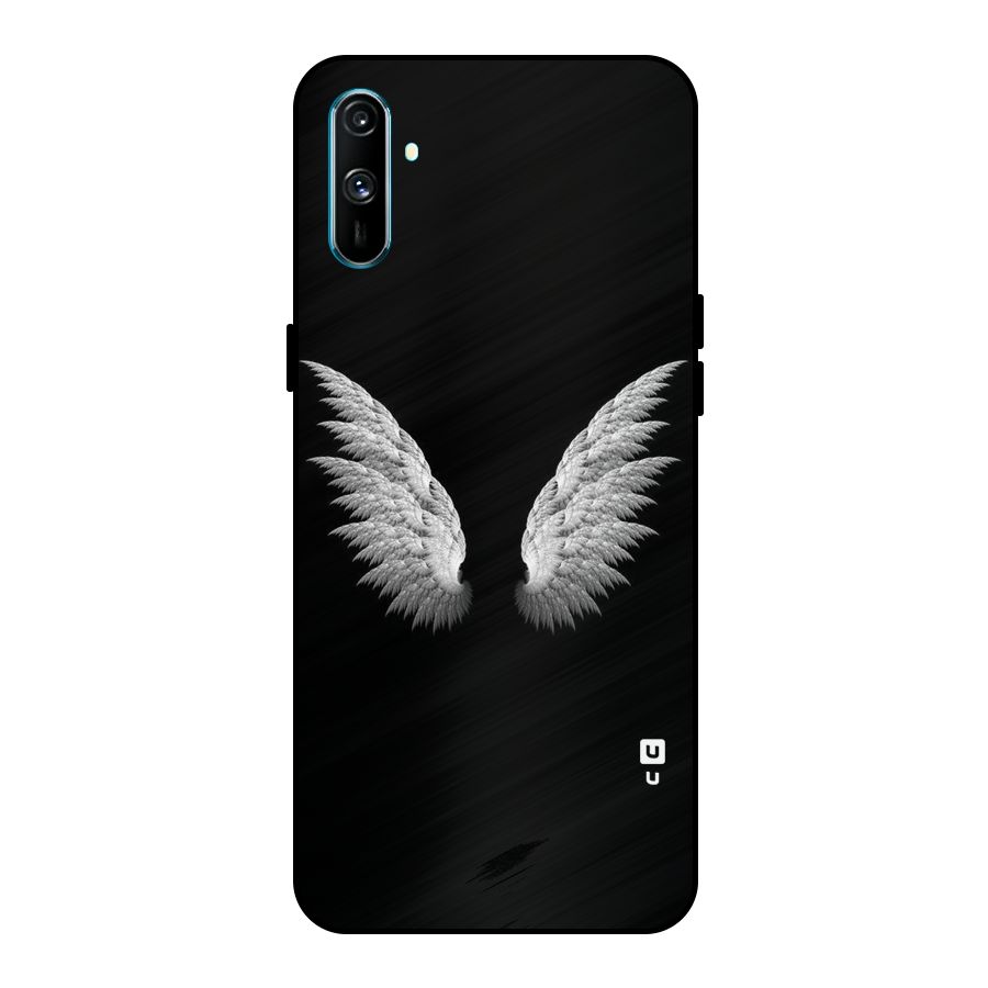 White Wings Metal Back Case for Realme C3