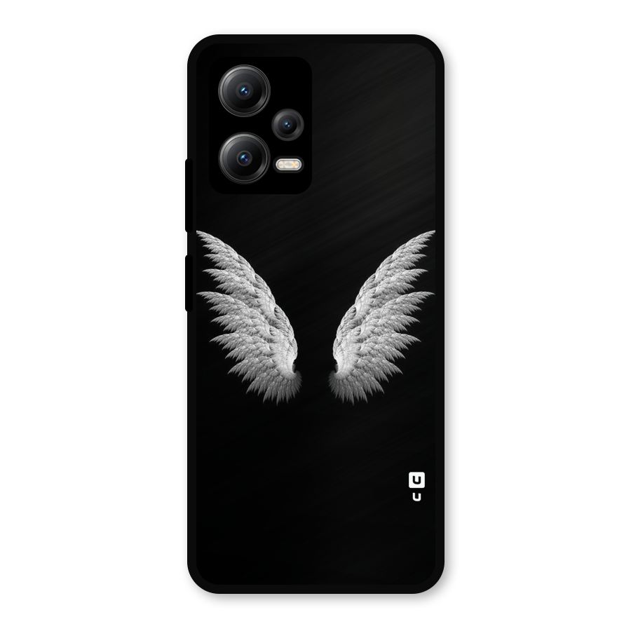 White Wings Metal Back Case for Redmi Note 12 5G