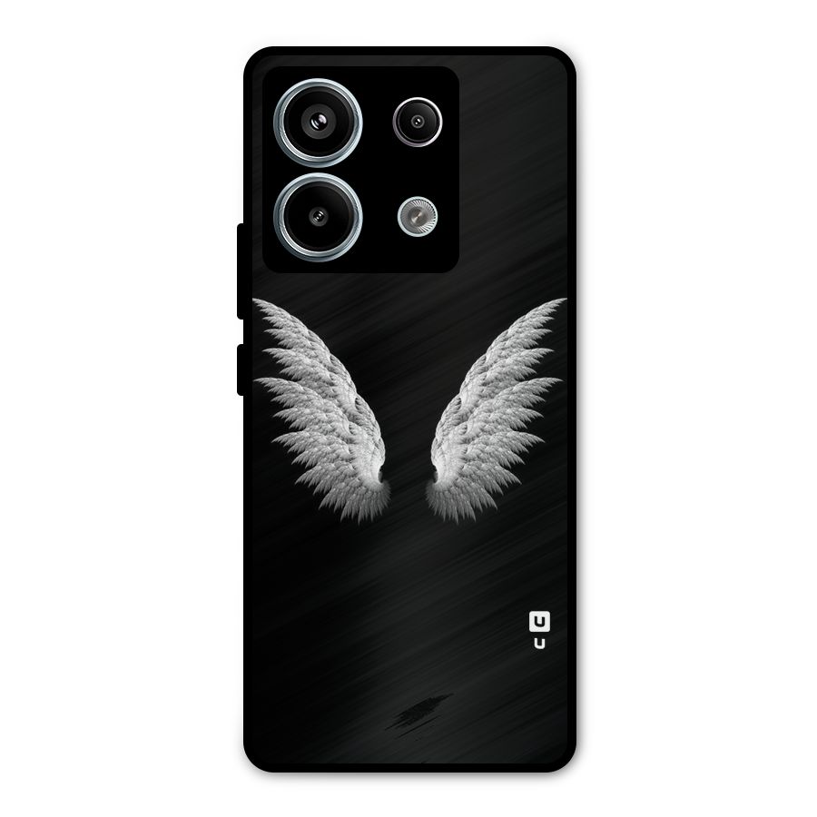 White Wings Metal Back Case for Redmi Note 13 Pro 5G