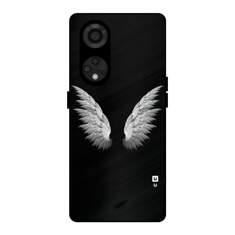 White Wings Metal Back Case for Reno8 T 5G