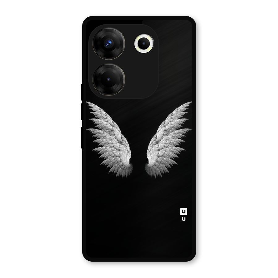 White Wings Metal Back Case for Tecno Camon 20 Pro