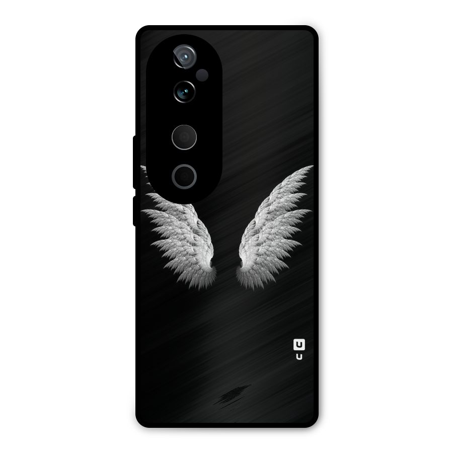 White Wings Metal Back Case for Vivo T3 Ultra