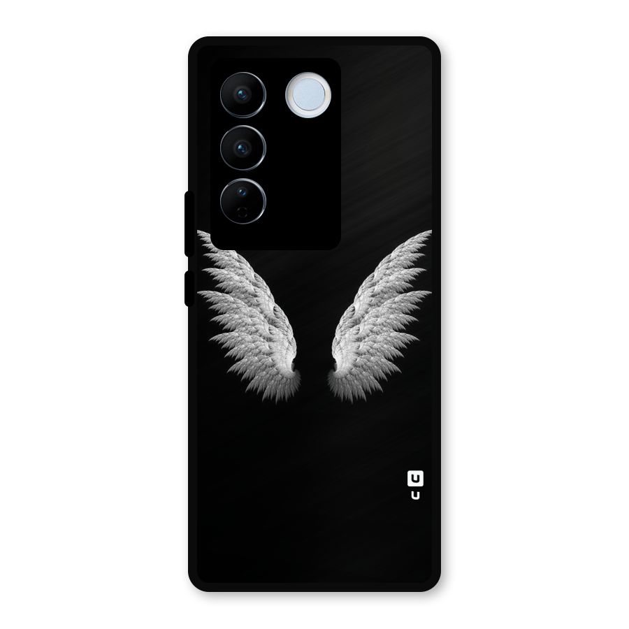 White Wings Metal Back Case for Vivo V27