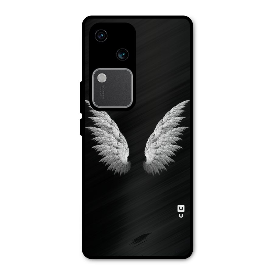White Wings Metal Back Case for Vivo V30