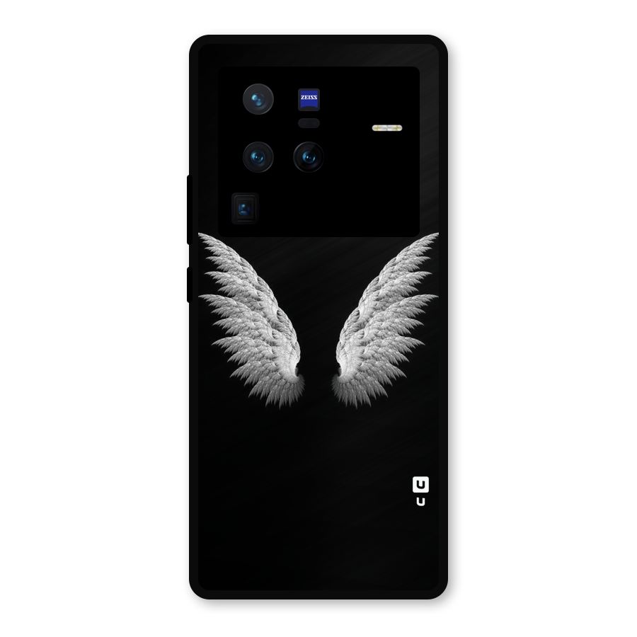 White Wings Metal Back Case for Vivo X80 Pro