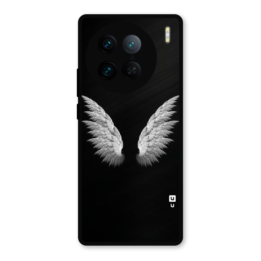 White Wings Metal Back Case for Vivo X90 Pro