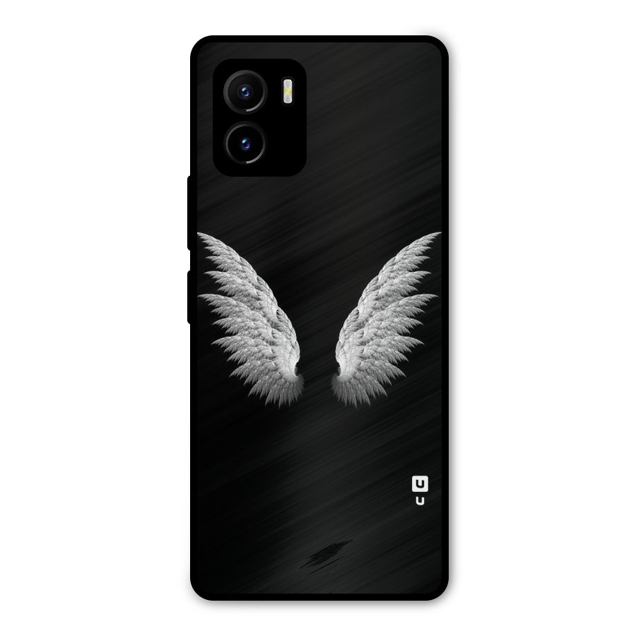 White Wings Metal Back Case for Vivo Y15s