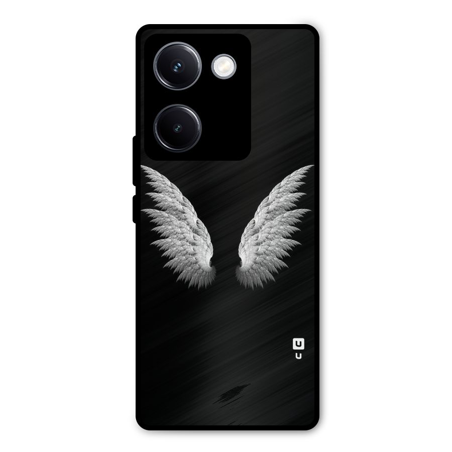 White Wings Metal Back Case for Vivo Y300 Plus