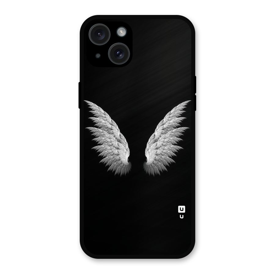 White Wings Metal Back Case for iPhone 15 Plus