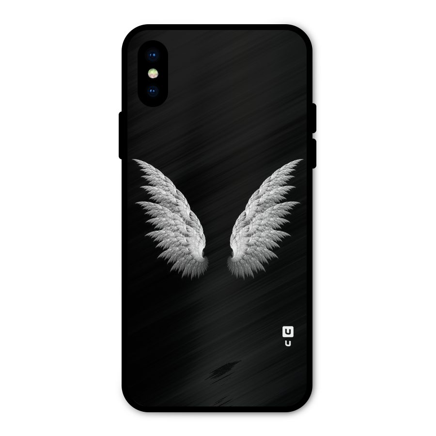 White Wings Metal Back Case for iPhone XS
