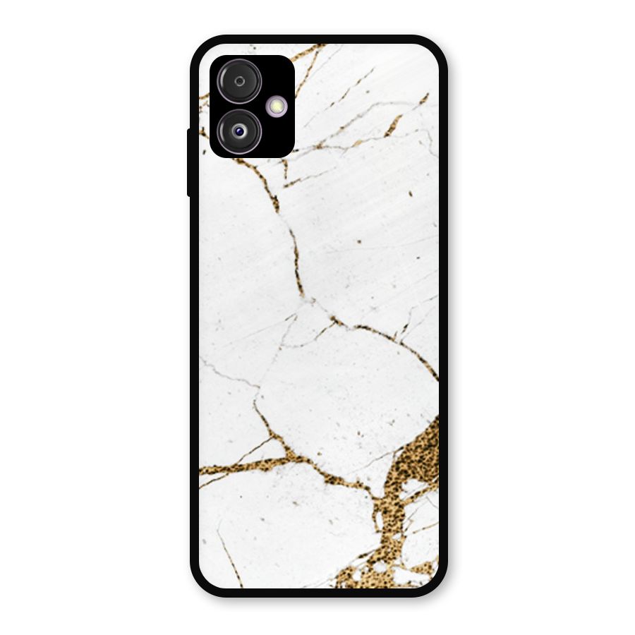 White and Gold Design Metal Back Case for Galaxy F14