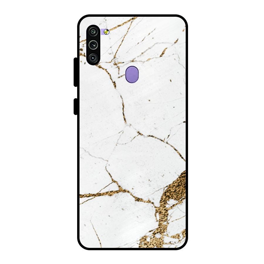White and Gold Design Metal Back Case for Galaxy M11