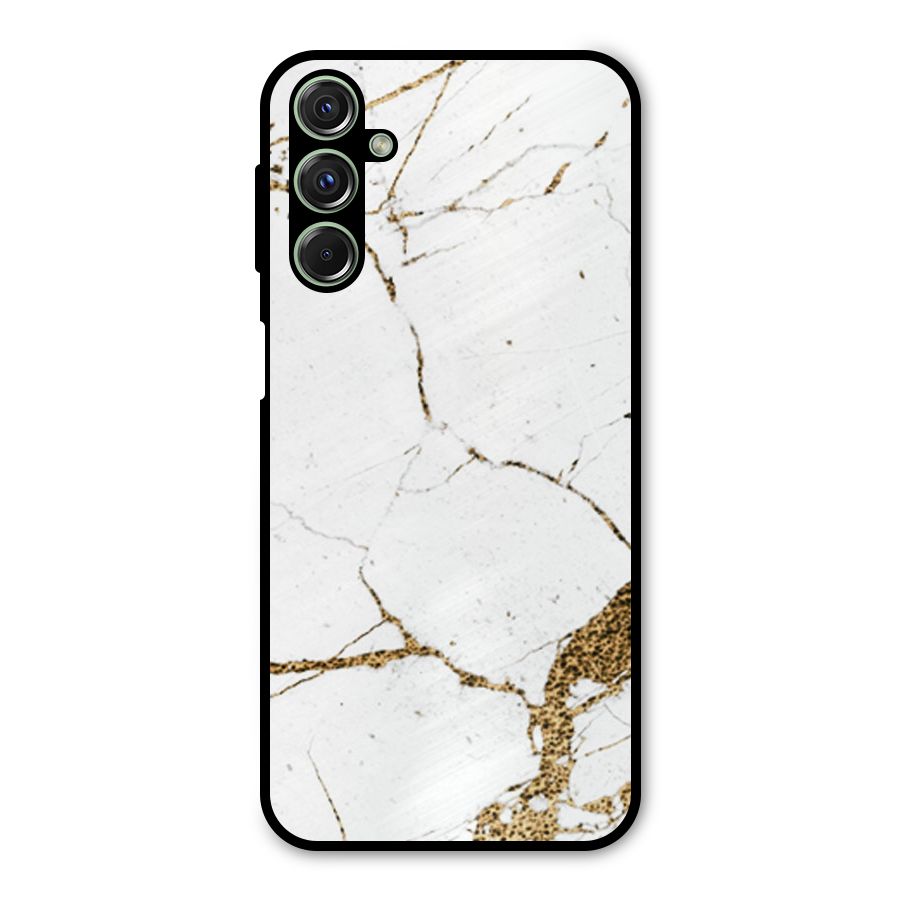 White and Gold Design Metal Back Case for Galaxy M34
