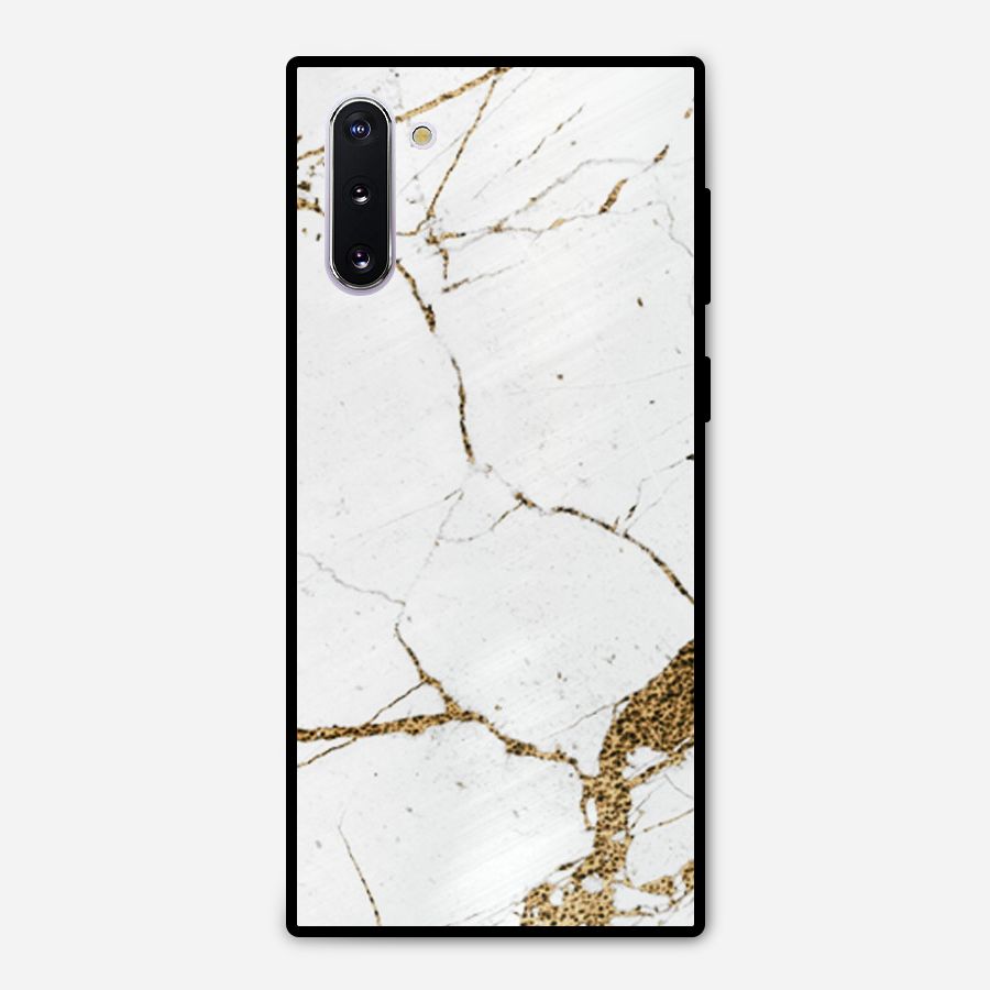 White and Gold Design Metal Back Case for Galaxy Note 10