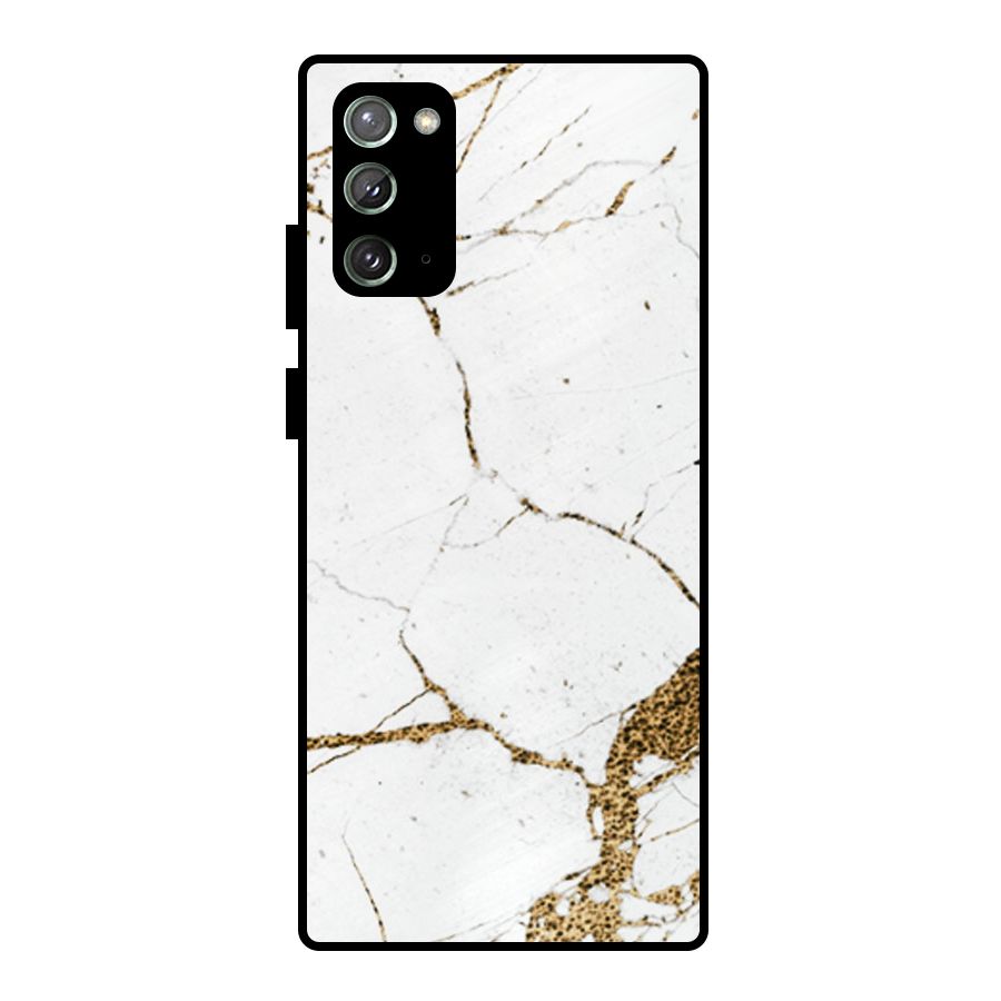 White and Gold Design Metal Back Case for Galaxy Note 20