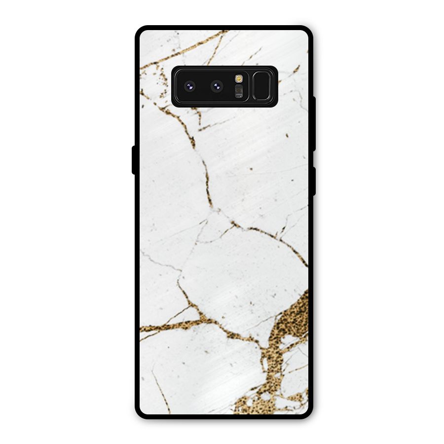 White and Gold Design Metal Back Case for Galaxy Note 8