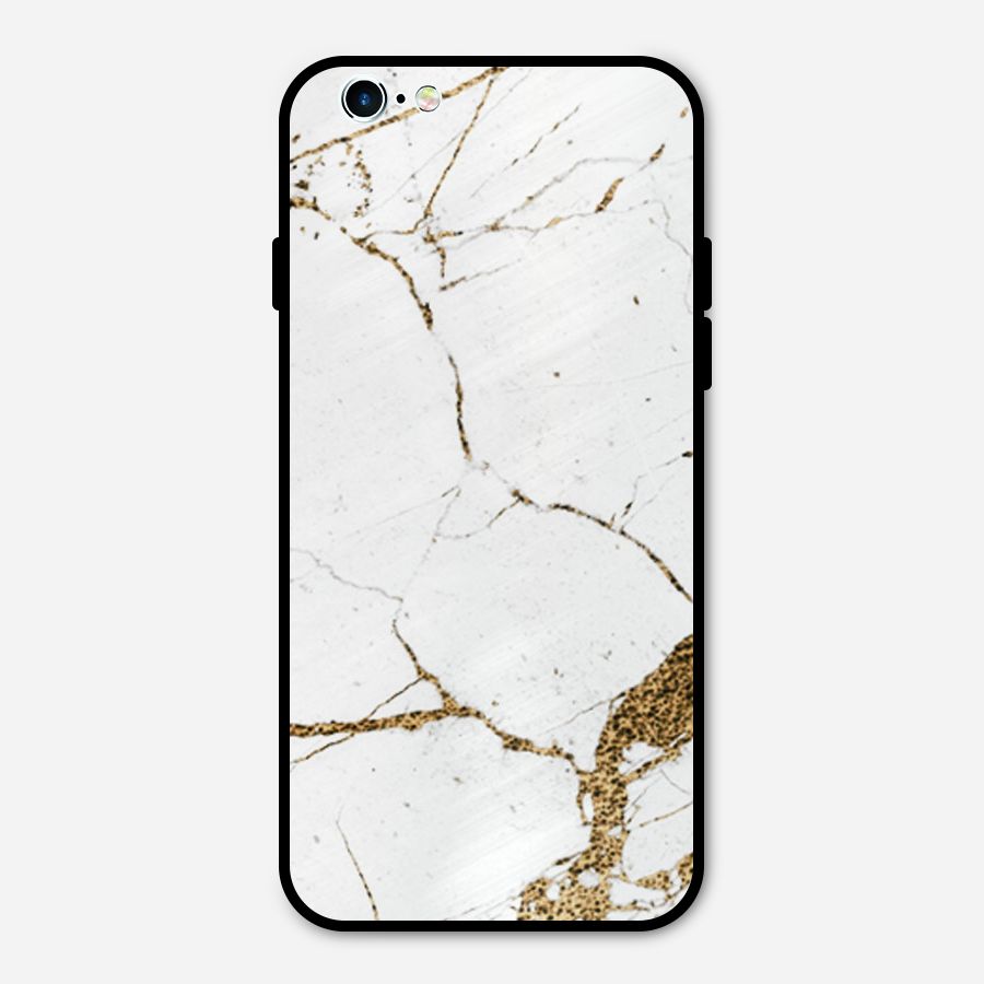 White and Gold Design Metal Back Case for iPhone 6 6s