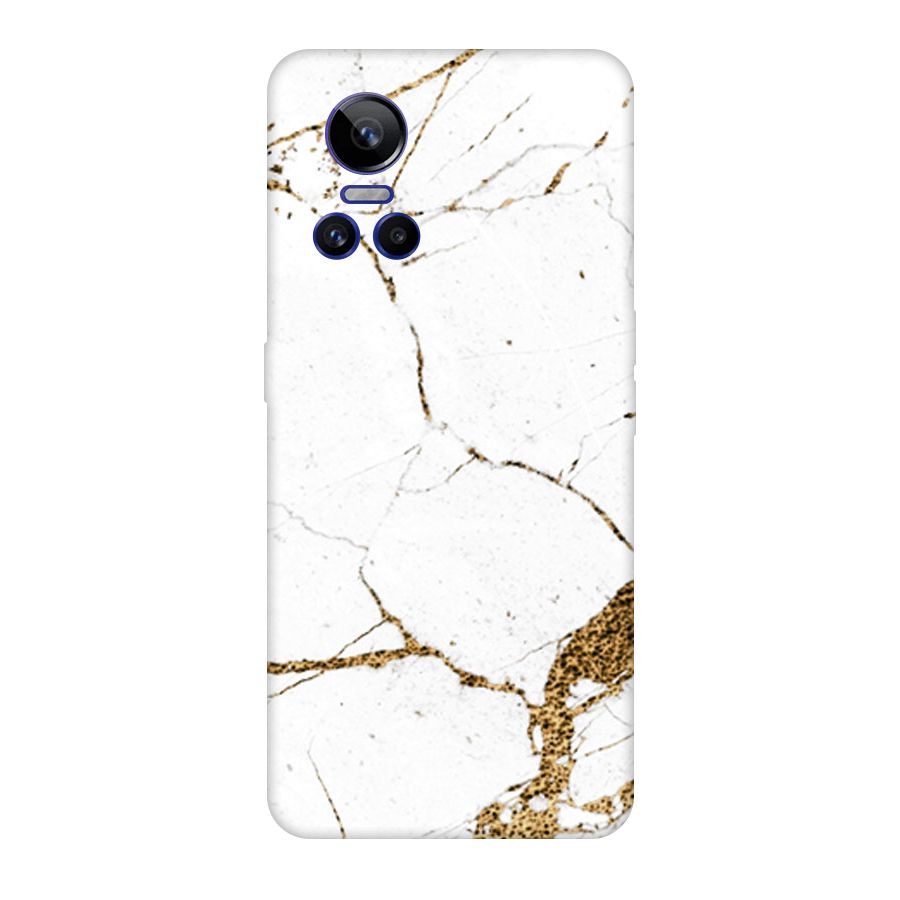 White and Gold Design Original Polycarbonate Back Case for Realme GT Neo 3