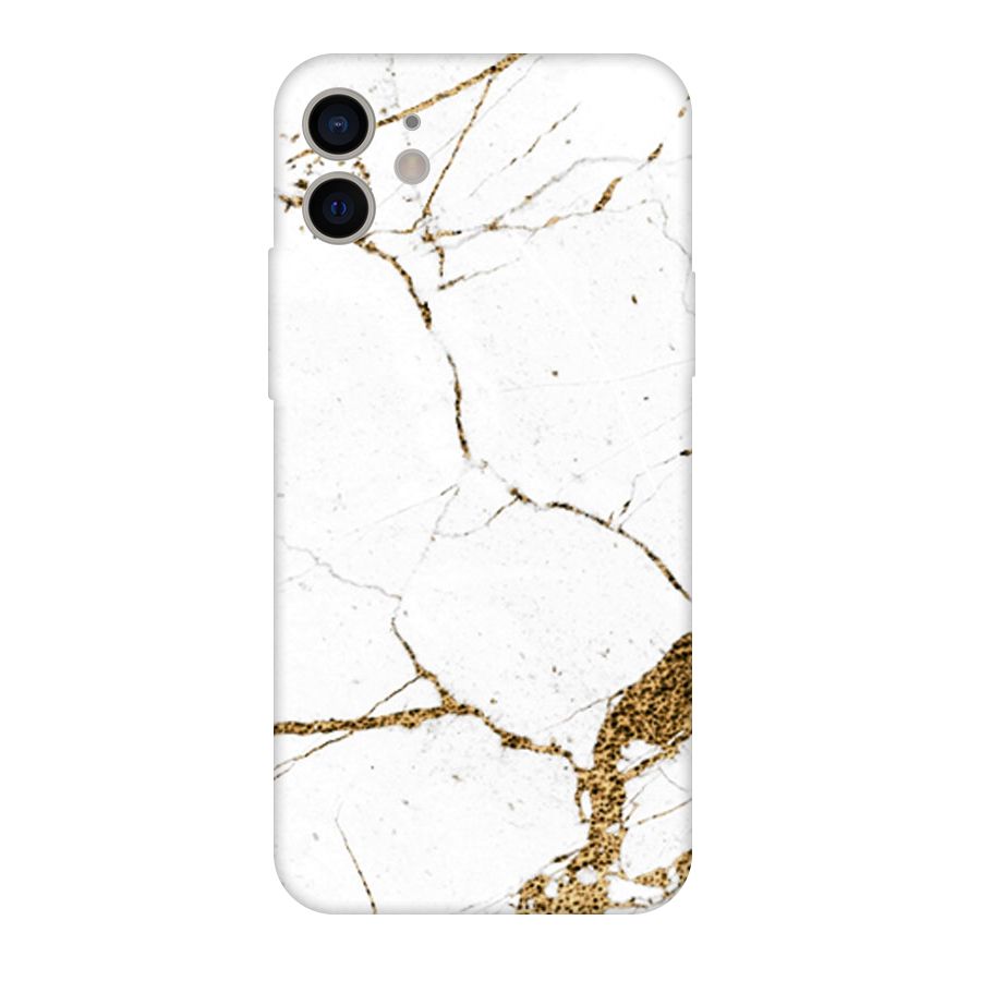 White and Gold Design Original Polycarbonate Back Case for iPhone 11