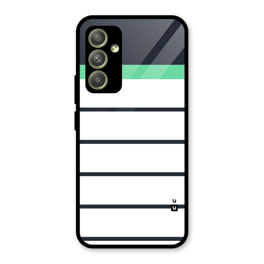 White and Simple Stripes Glass Back Case for Galaxy A54