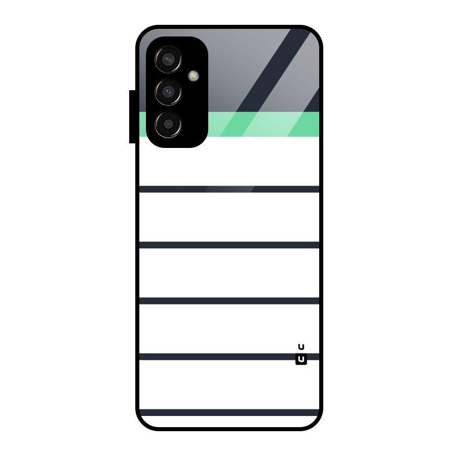 White and Simple Stripes Glass Back Case for Galaxy F13