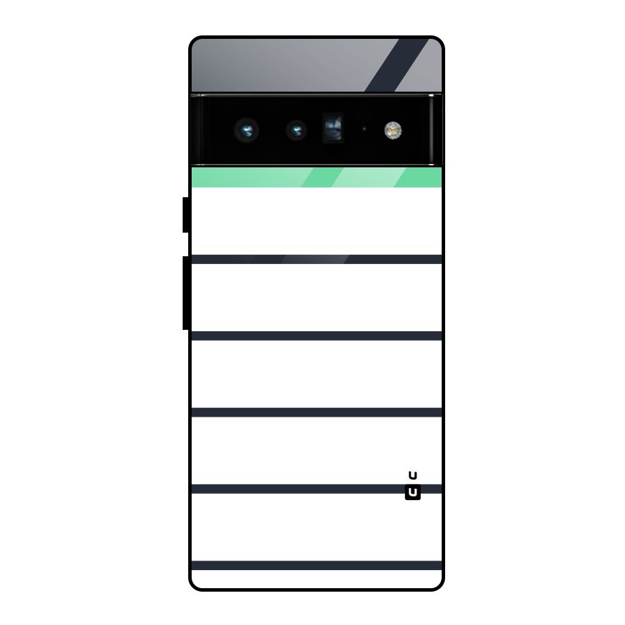White and Simple Stripes Glass Back Case for Google Pixel 6 Pro