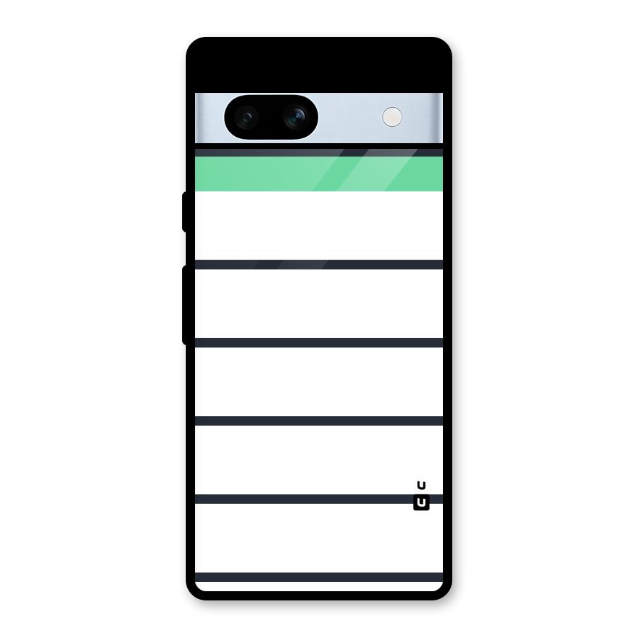 White and Simple Stripes Glass Back Case for Google Pixel 7a