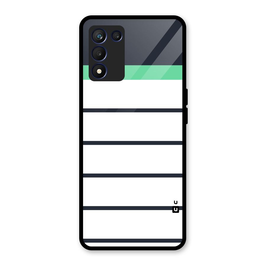 White and Simple Stripes Glass Back Case for Realme 9 5G Speed