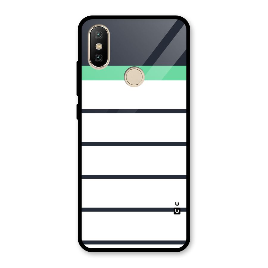 White and Simple Stripes Glass Back Case for Redmi A1