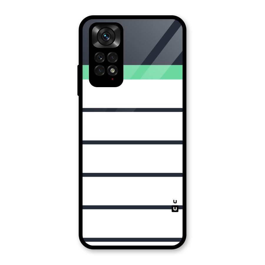 White and Simple Stripes Glass Back Case for Redmi Note 11S