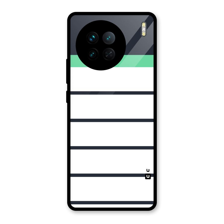 White and Simple Stripes Glass Back Case for Vivo X90