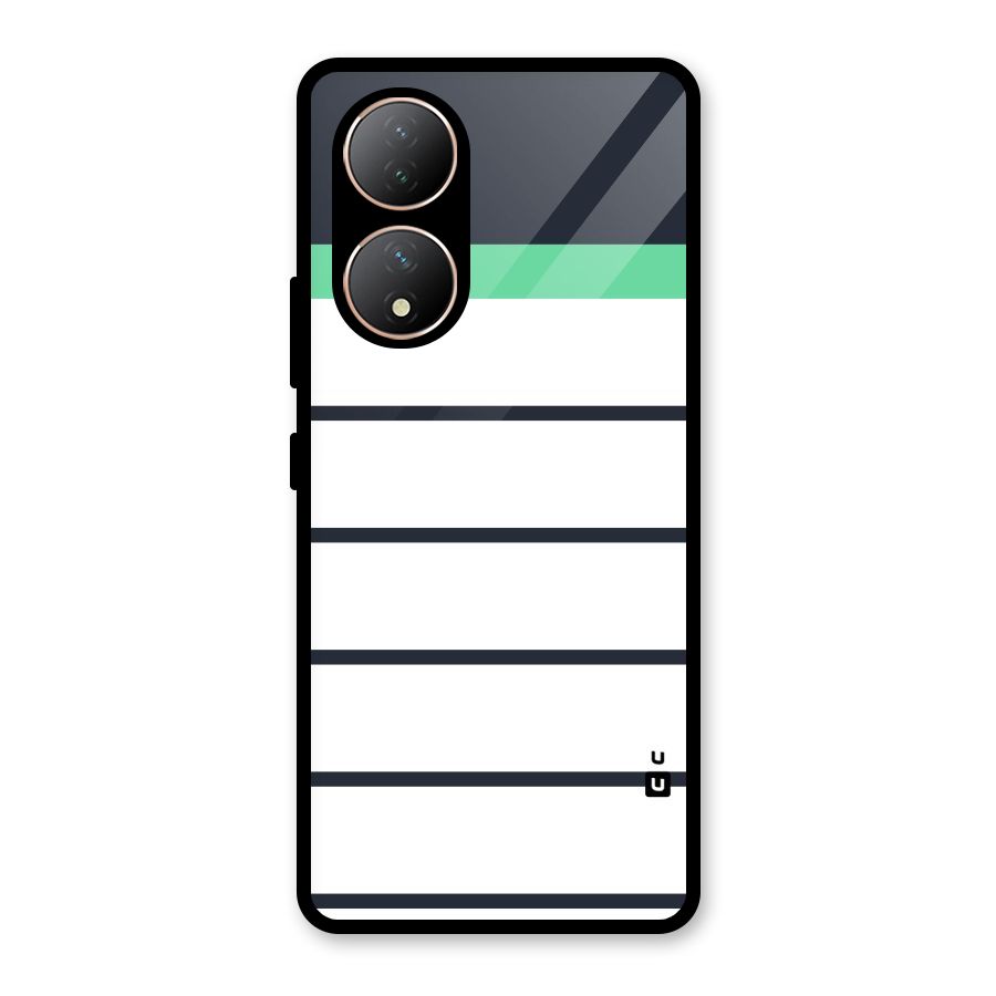 White and Simple Stripes Glass Back Case for Vivo Y100A