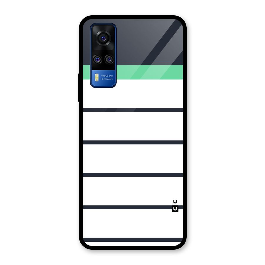 White and Simple Stripes Glass Back Case for Vivo Y31